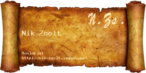 Nik Zsolt névjegykártya
