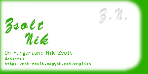 zsolt nik business card
